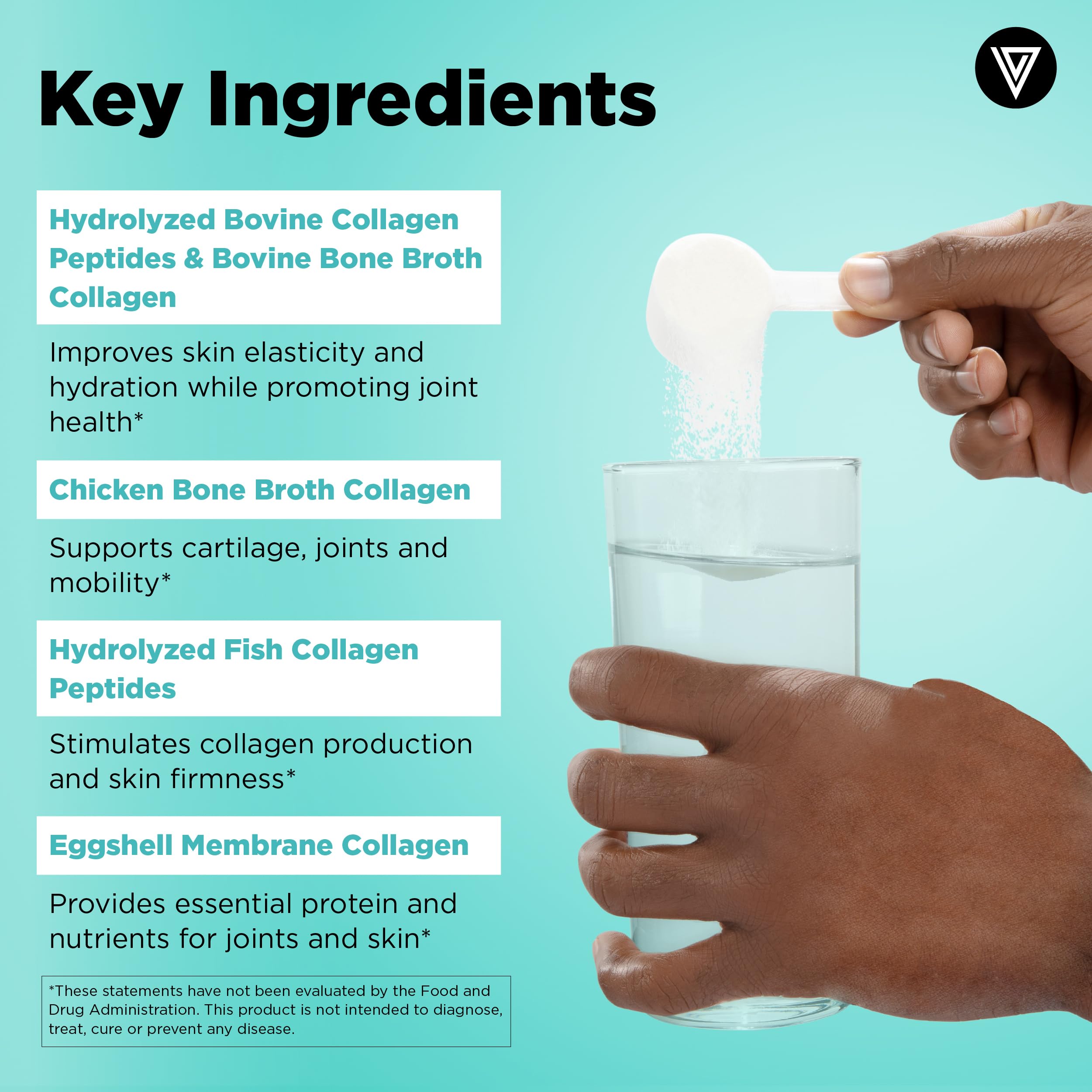 Mezcla de Vital Vitamins Multi Collagen en agua, fácil de incorporar.