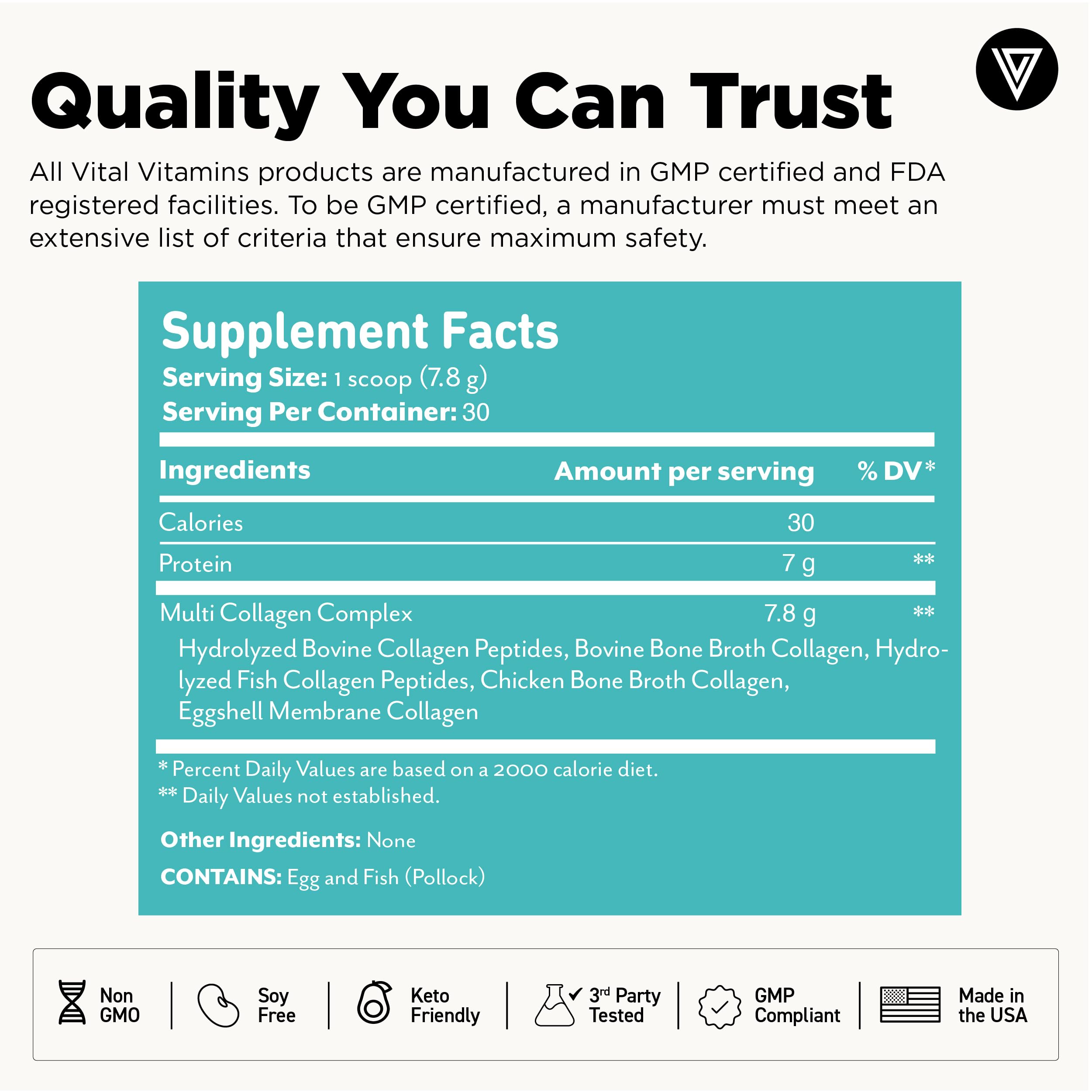 Vital Vitamins Multi Collagen sin sabor, se integra en cualquier bebida.