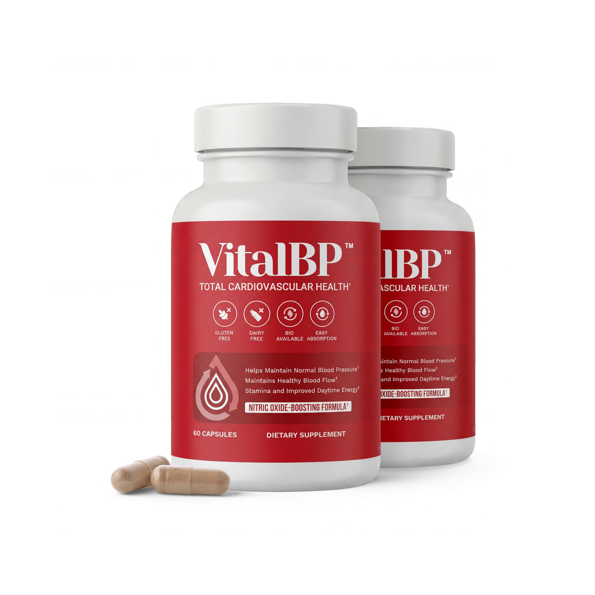 VitalBP bottle with LCitrulline focus supports healthy blood flow during daily activity.