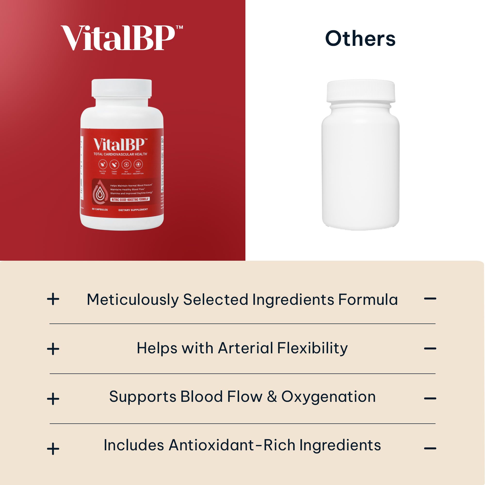 VitalBP cápsulas junto a cuenco de arandanos antioxidantes naturales