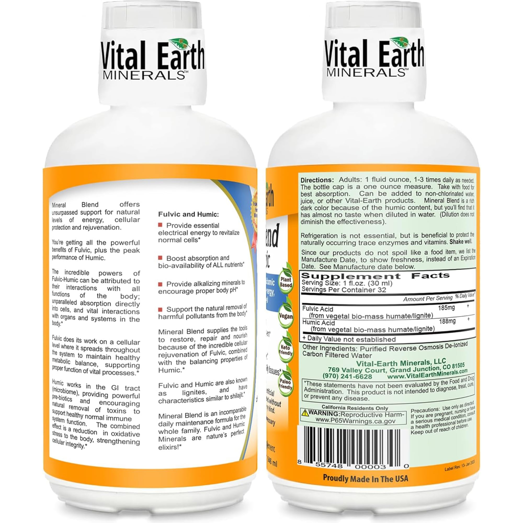 Vital Earth Minerals Detox, sobres individuales para viaje rápido.