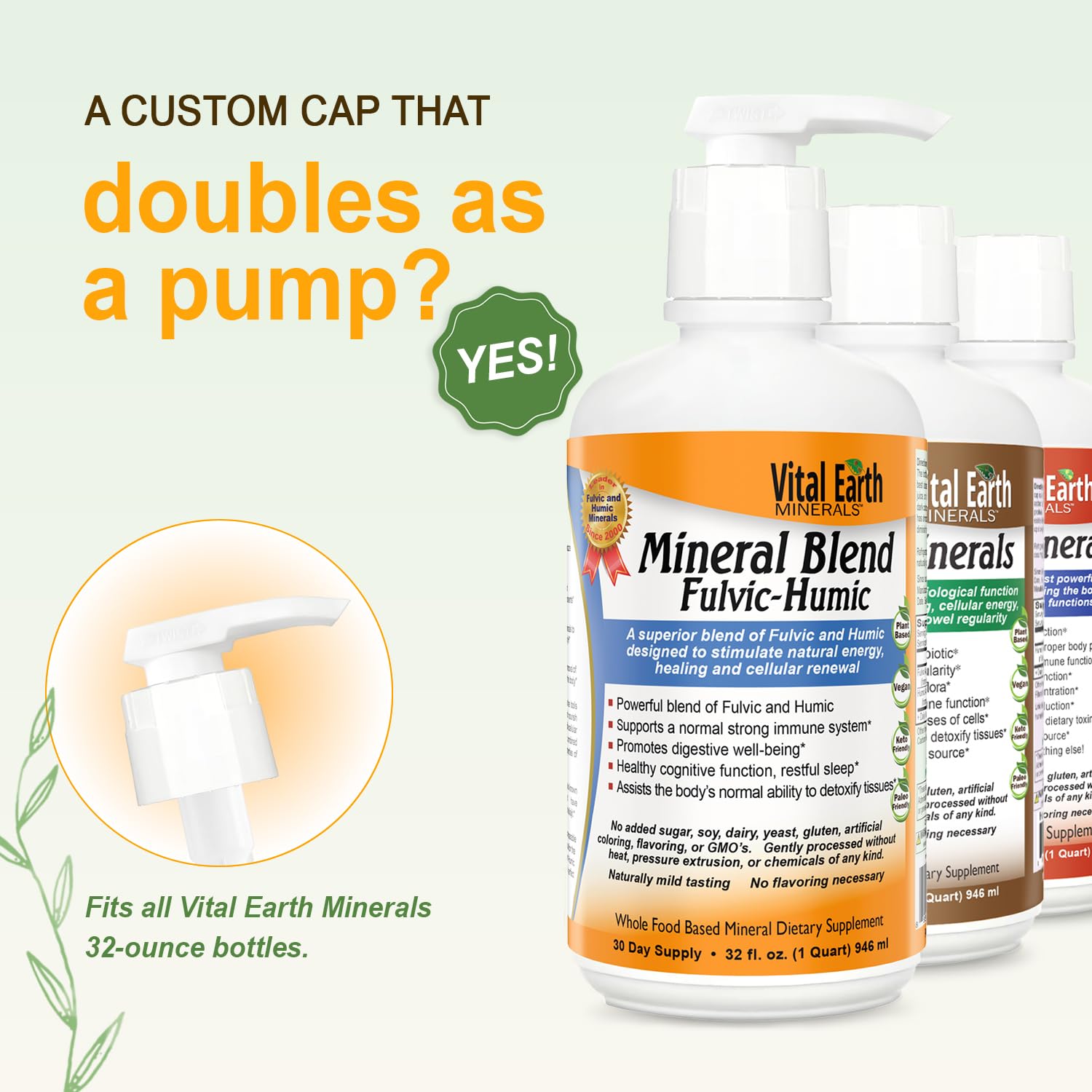 Vital Earth Minerals: se vierte en vaso para dosis diaria.