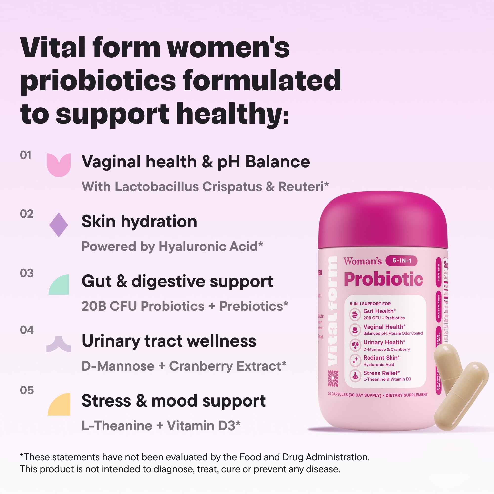 VitalForm cápsulas de uso diario, convenientes para cualquier rutina.