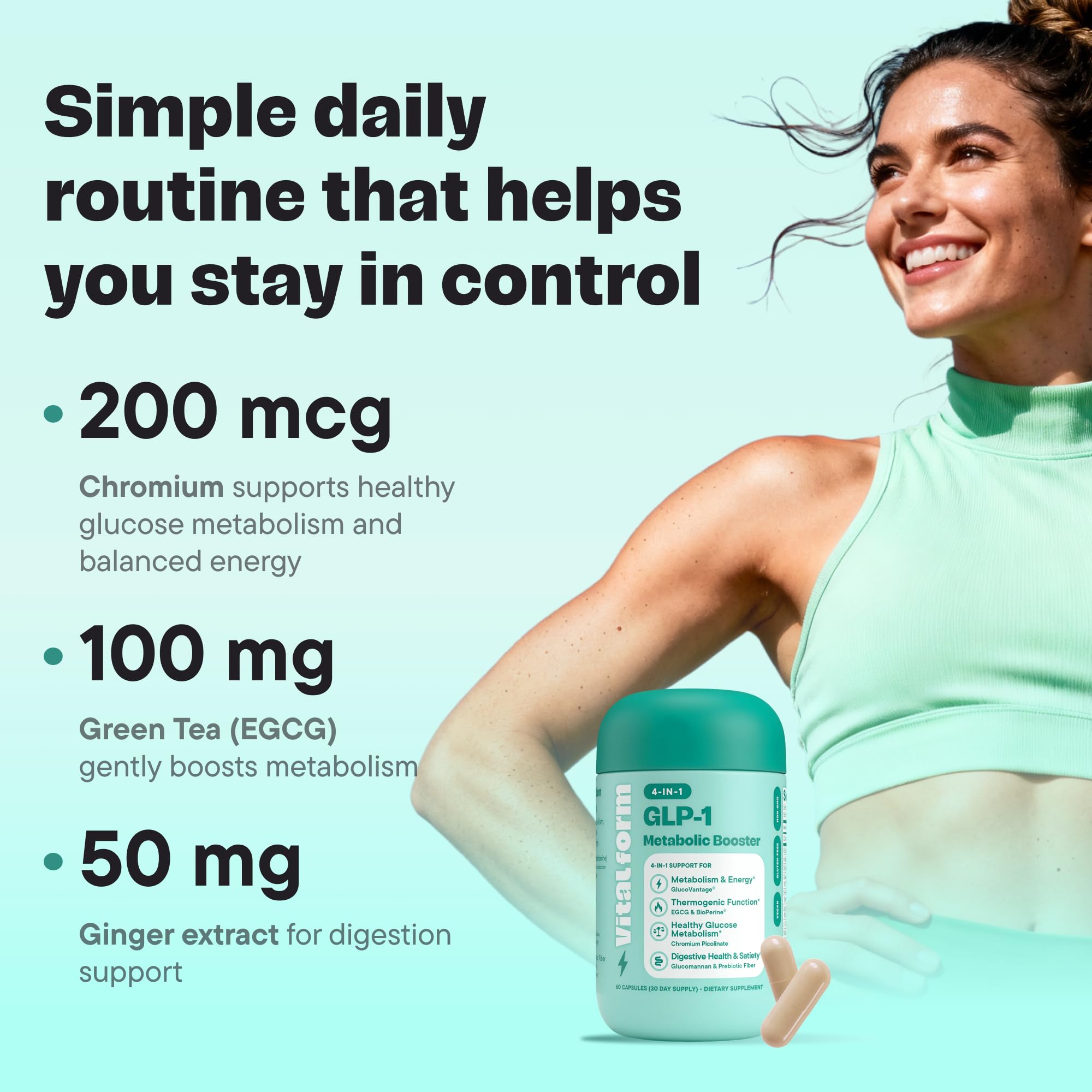 VitalForm GLP-1: caja de alta calidad con pruebas de terceros y seguridad.
