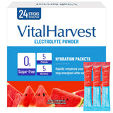 VitalHarvest electrolitos en polvo, sobre de una dosis para mezclar.
