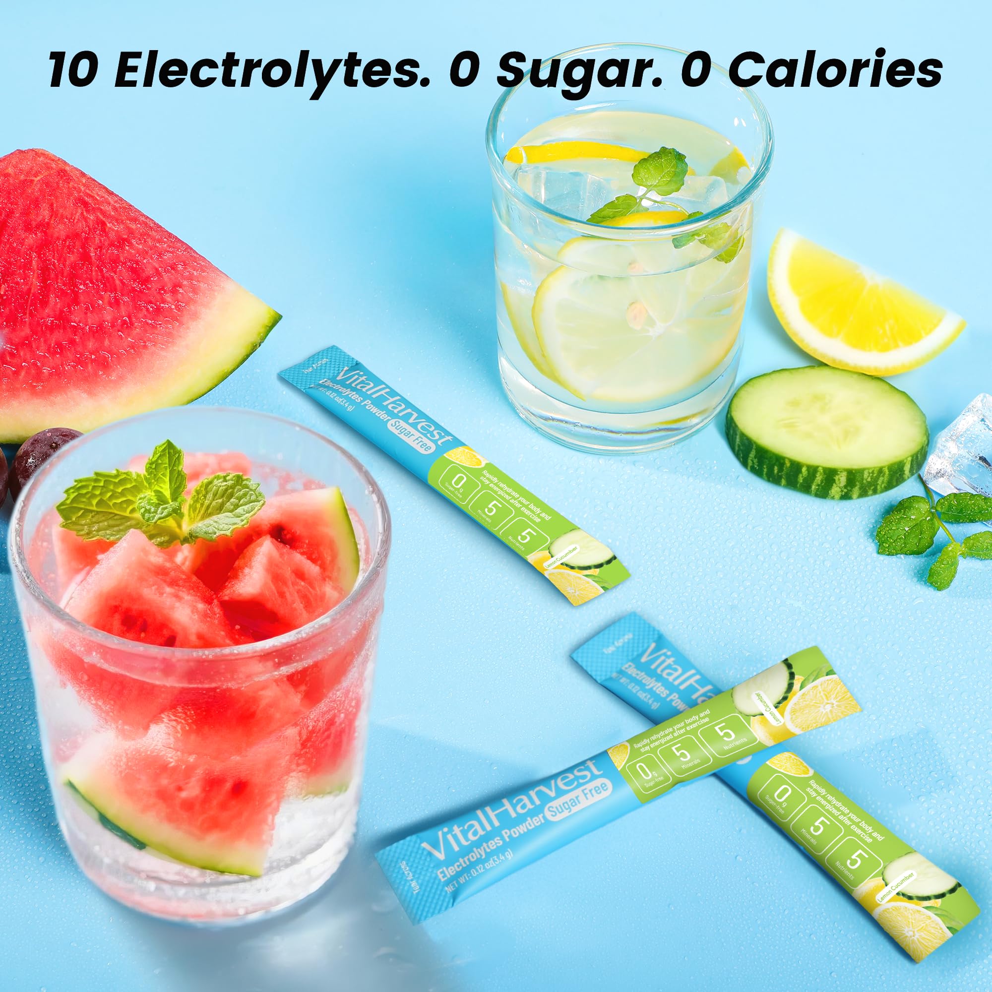 VitalHarvest: sabores limón pepino para bebida refrescante.