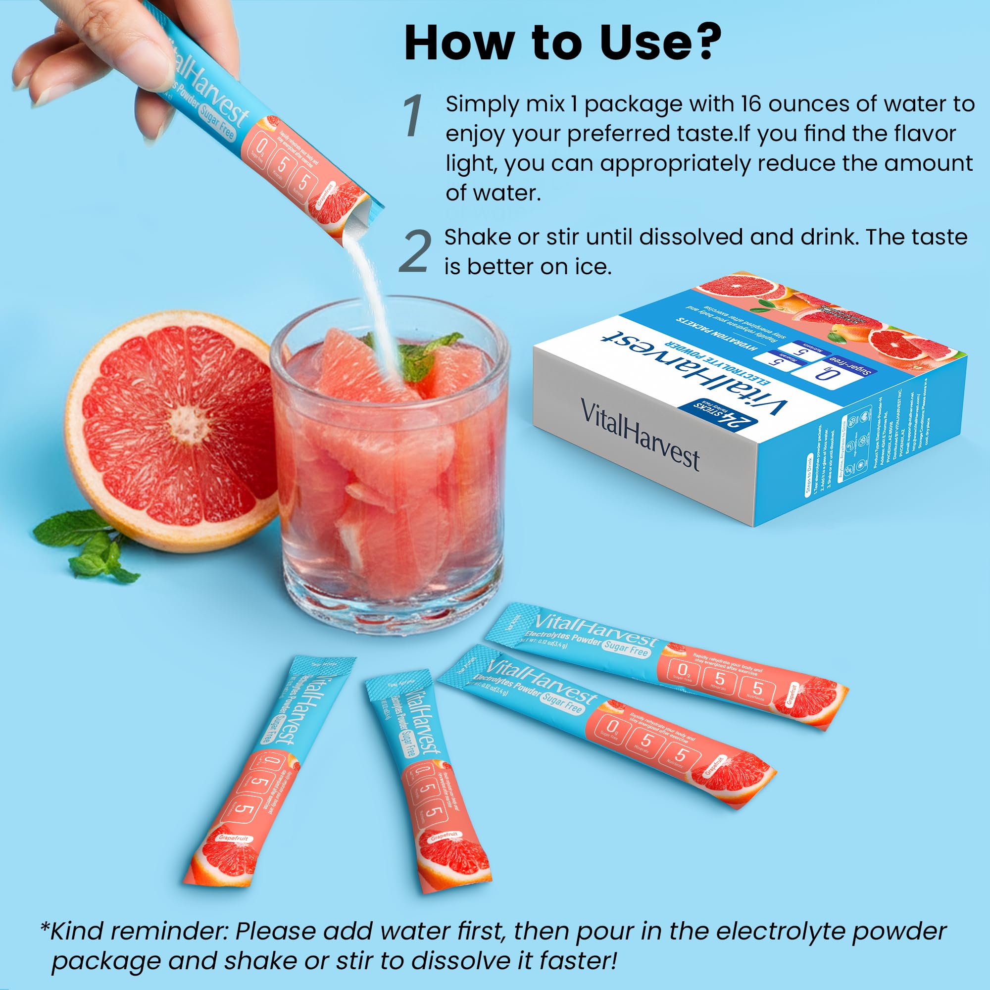 VitalHarvest pomelo: uso portátil para exteriores.