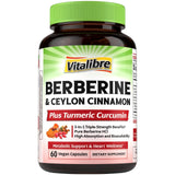 Vitalibre Berberina envase cápsulas, posible apoyo al metabolismo y energía diaria.