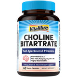 Vitalibre Colina Bitartrato 300 mg: cápsula vegana en primer plano para claridad mental