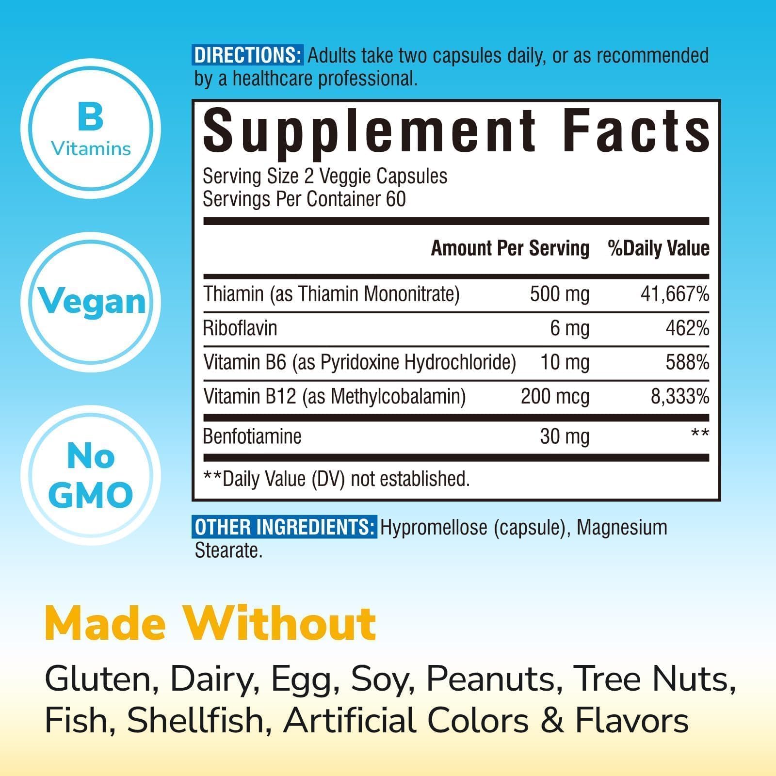 Vitalibre Complejo de vitaminas B en cápsulas veganas