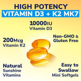 Vitallibre D3 K2, dosis 10000 UI y 200 mcg MK7 en formato suave