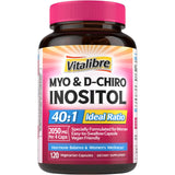 Vitalibre Inositol, suplemento en frasco con cápsulas para apoyo hormonal diario.
