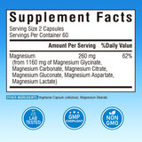 Vitalibre magnesio 260 mg elemental por dosis, para relajación y sueño.