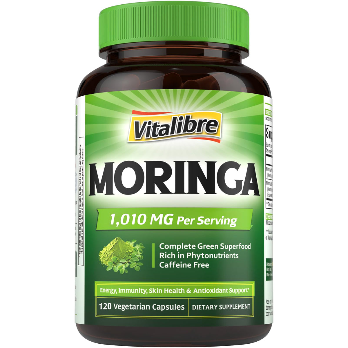 Vitalibre Moringa 1010mg en porción diaria para energía sostenida.