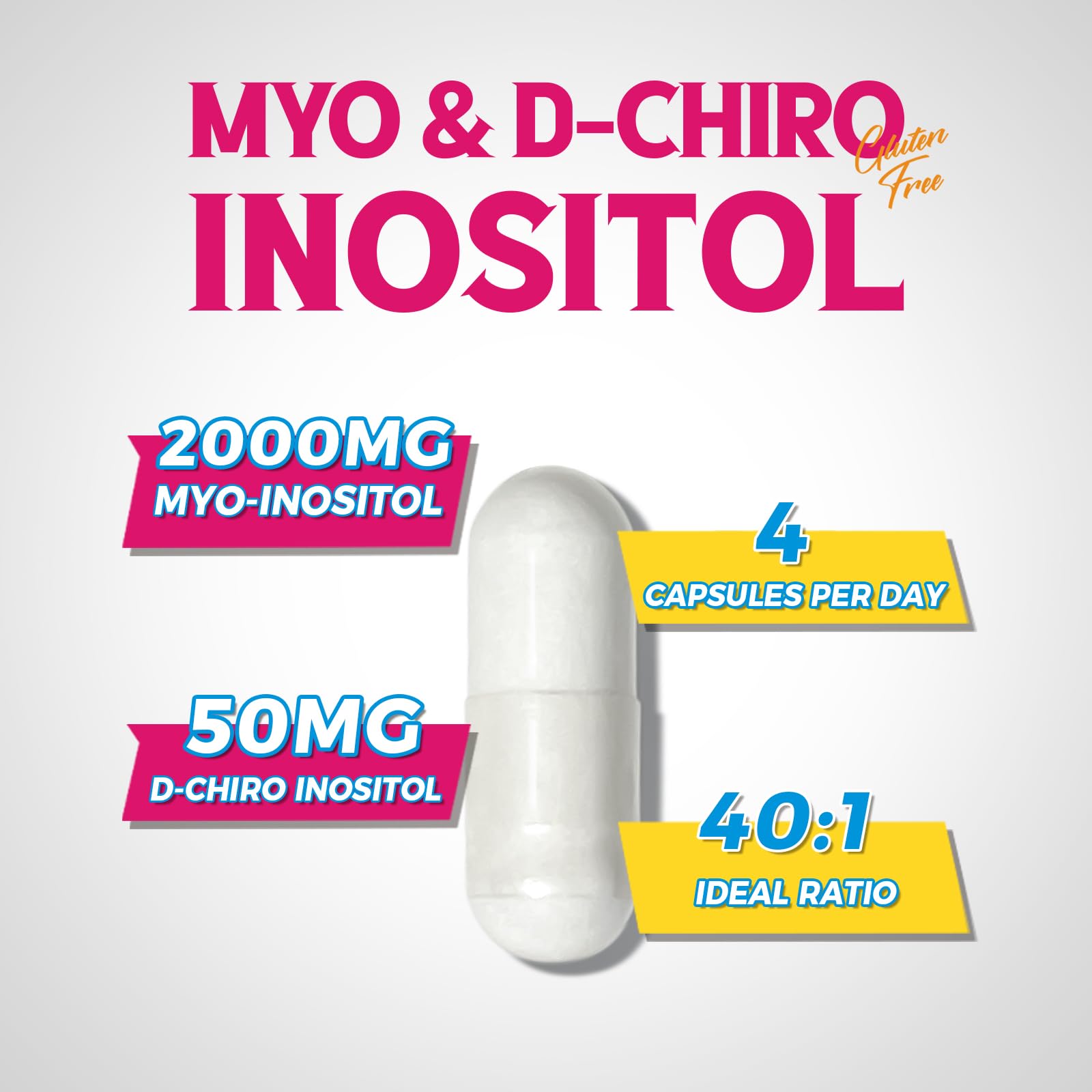 Vitalibre Myo-Inositol y D-Chiro Inositol, cápsulas fáciles de tomar diariamente.