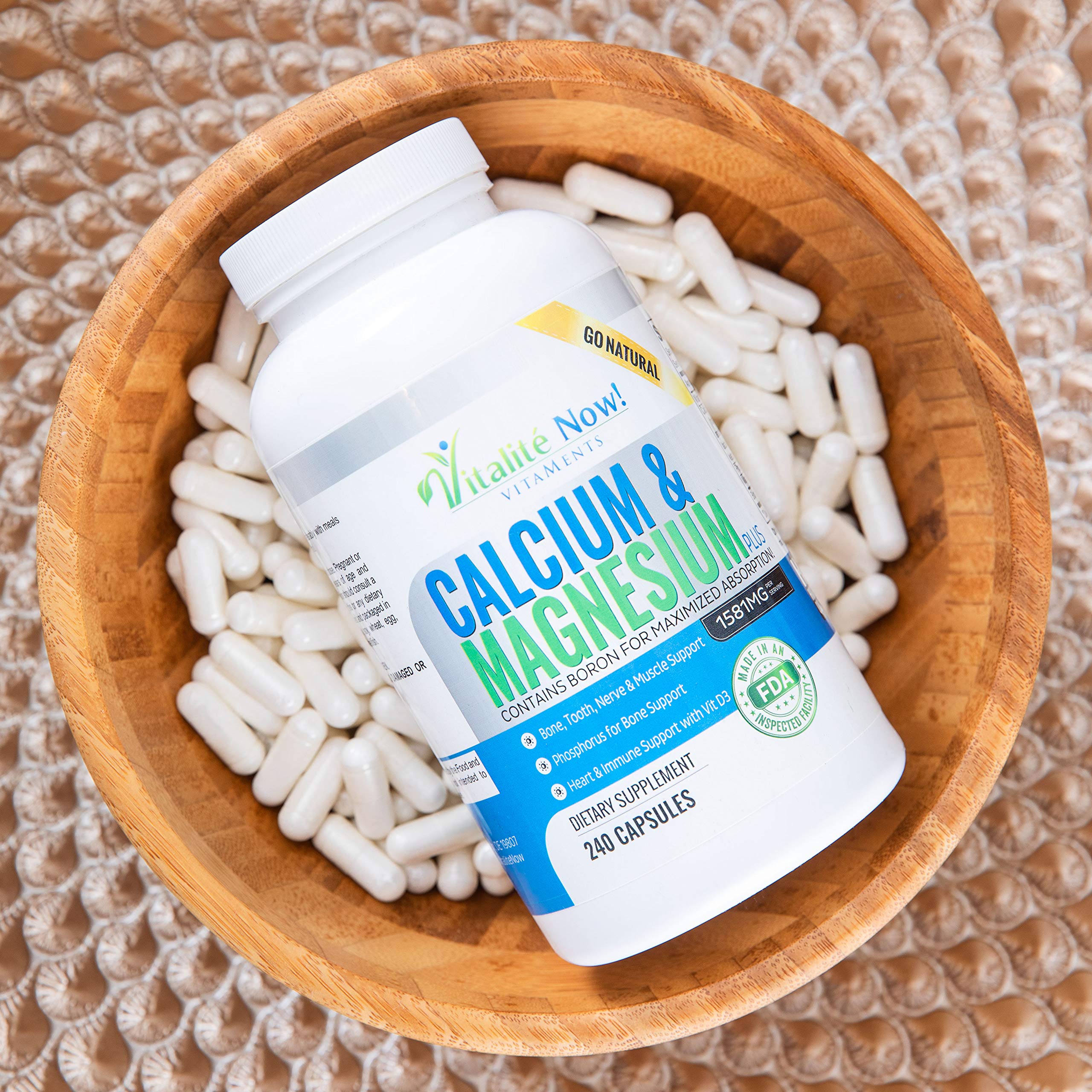 Vitalité Now magnesio 500 mg para salud cardíaca y nervios