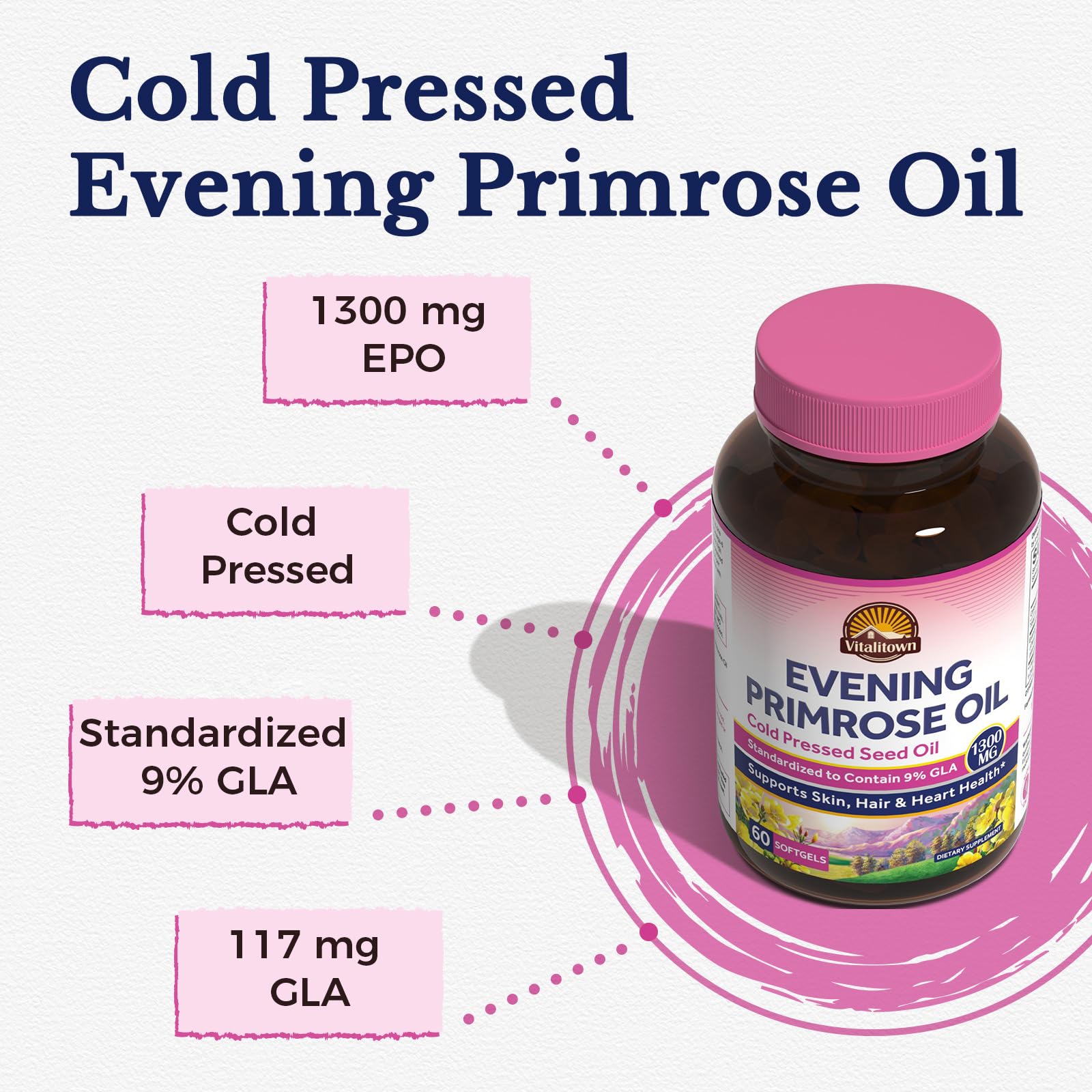 Vitalitown Aceite de Onagra prensado en frio para pureza