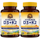 Vitalitown D3 K2 cápsula-blanda en bote, soporte para huesos y dientes.