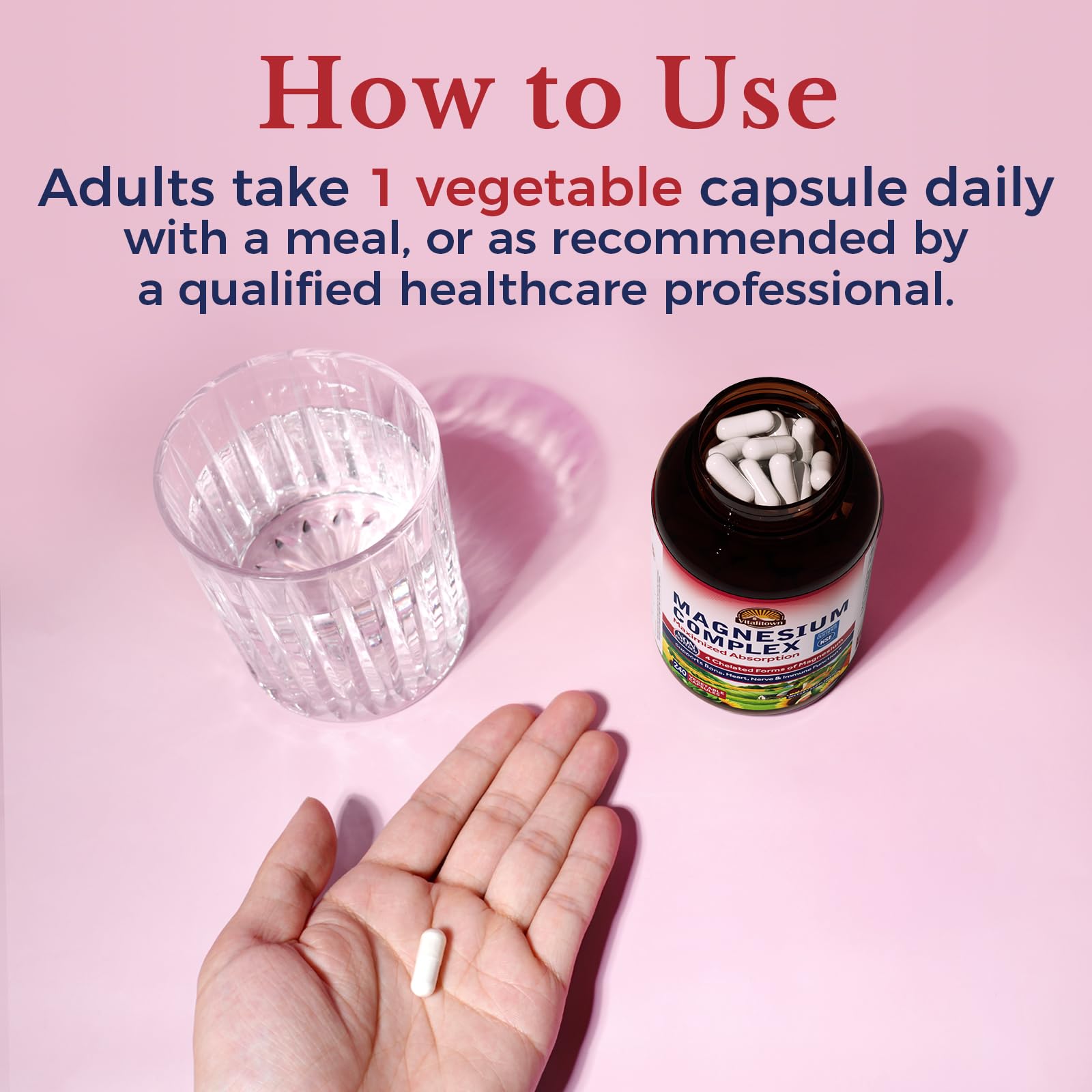 Vitalitown Magnesium Complex uso diario para energía suave