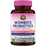 Vitalitown Probióticos para Mujeres, botella-frente, apoyo general a la flora intestinal y salud femenina.