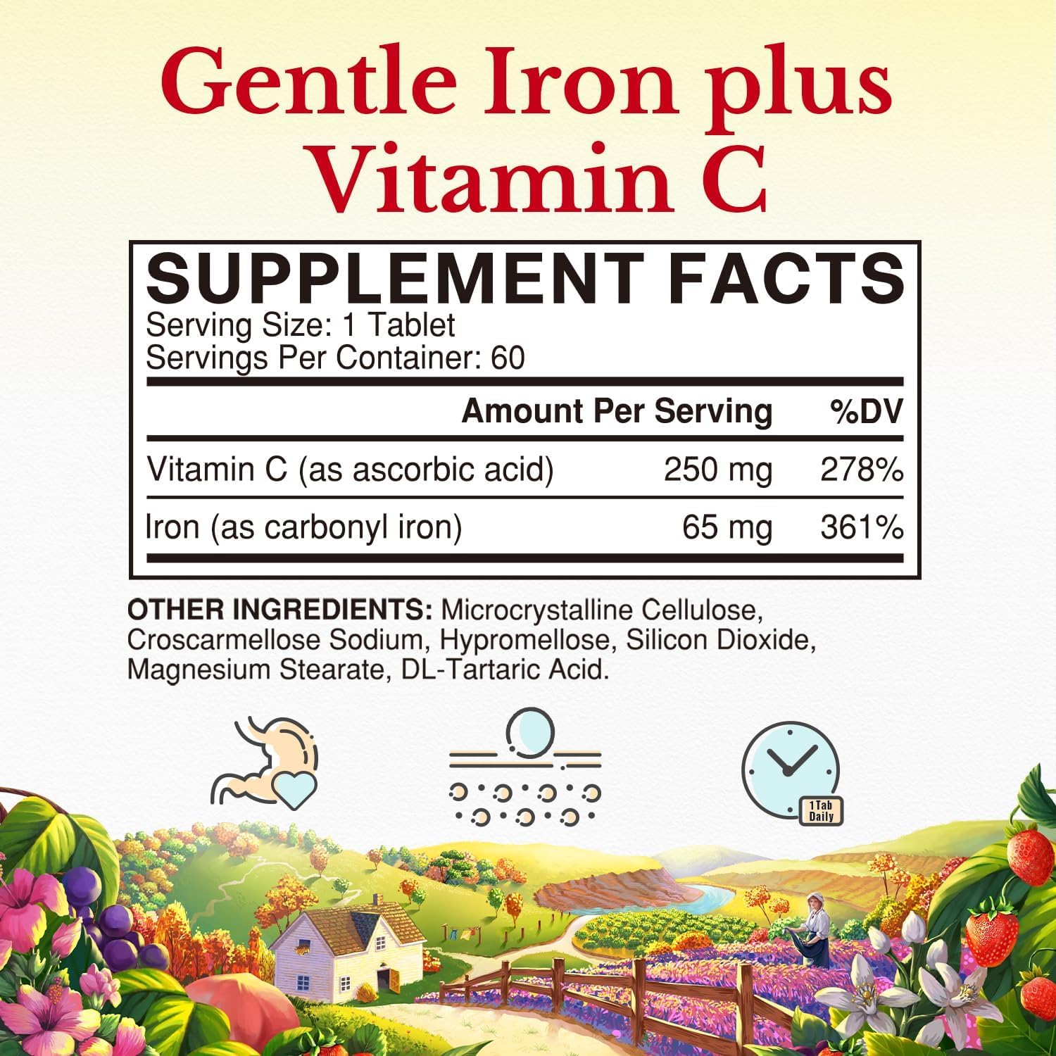 Vitalitown vitamina C ayuda a la absorcion de hierro.