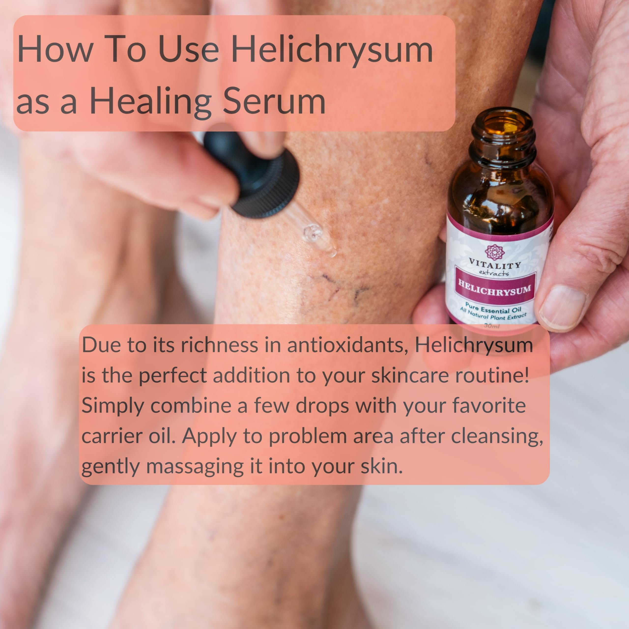 Vitality Helichrysum: uso tópico suave para la piel.