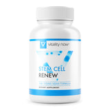 Vitality Now Stem Cell Renew botella en primer plano para energía diaria.