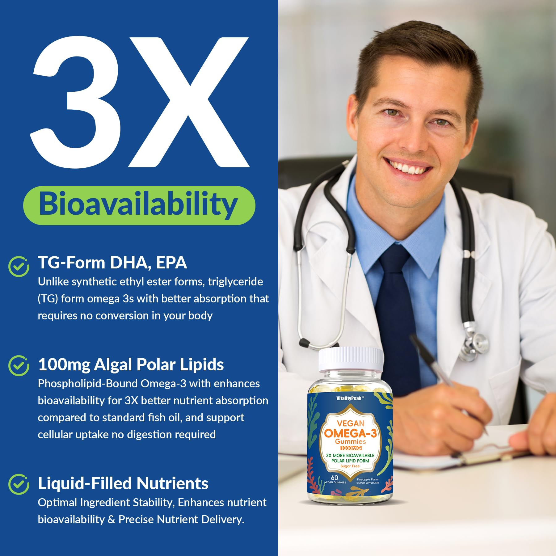 VitalityPeak lípidos polares: mayor absorción de Omega-3