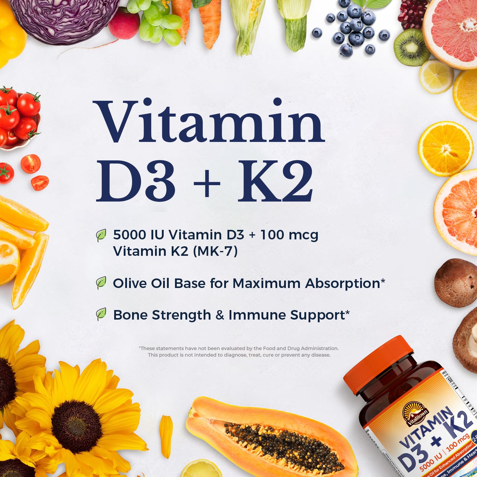 Vitalitown MK-7 bioactivo, forma MK7 de alta absorción.