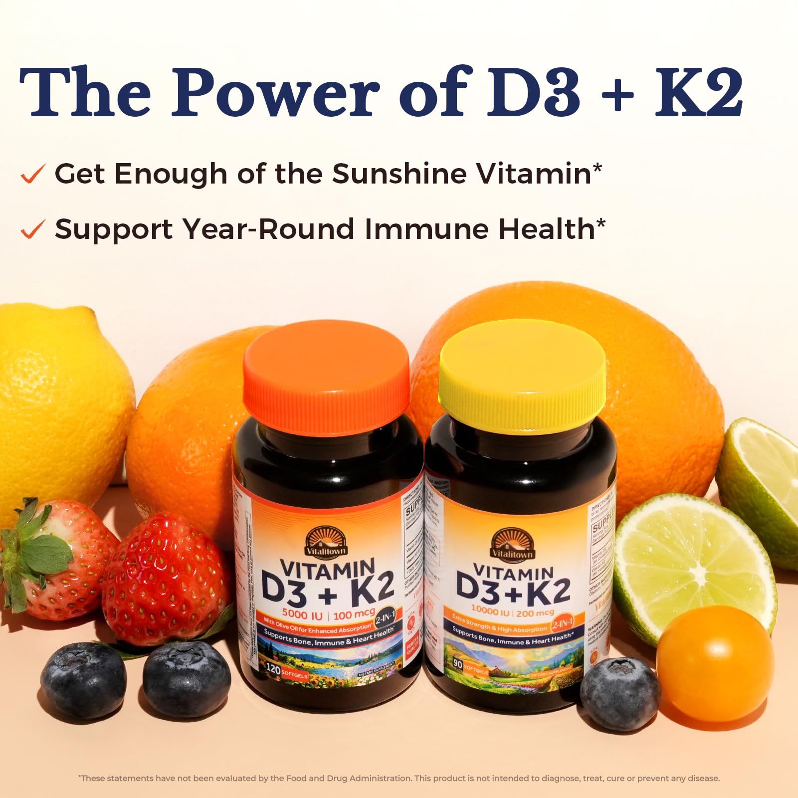 Producto Vitalitown en estante, señal de conveniencia y presencia de marca.