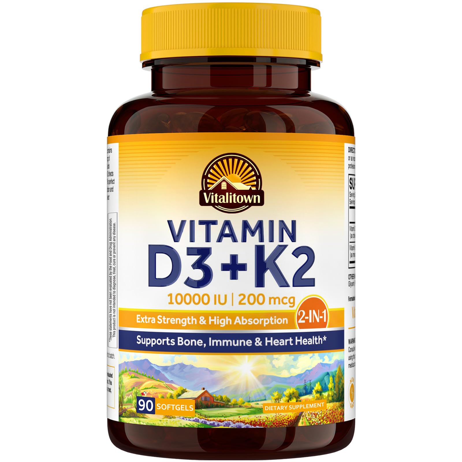 Vitalitown botella de D3 y K2 para huesos y dientes