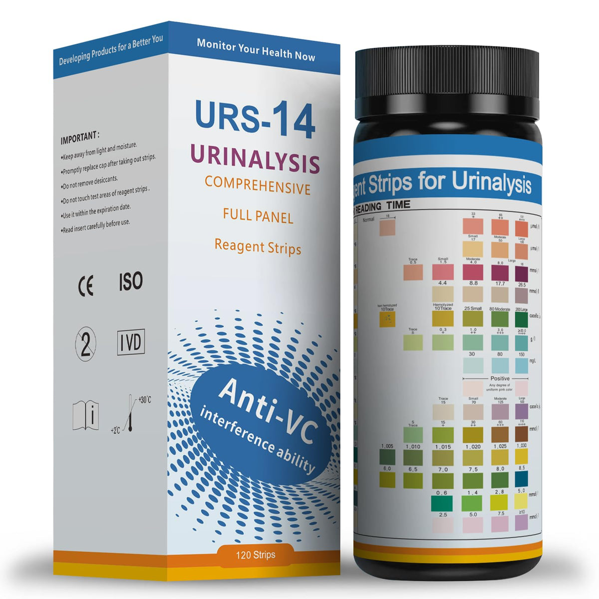 VitalSmiles URS: tiras de prueba en caja para análisis urinario práctico