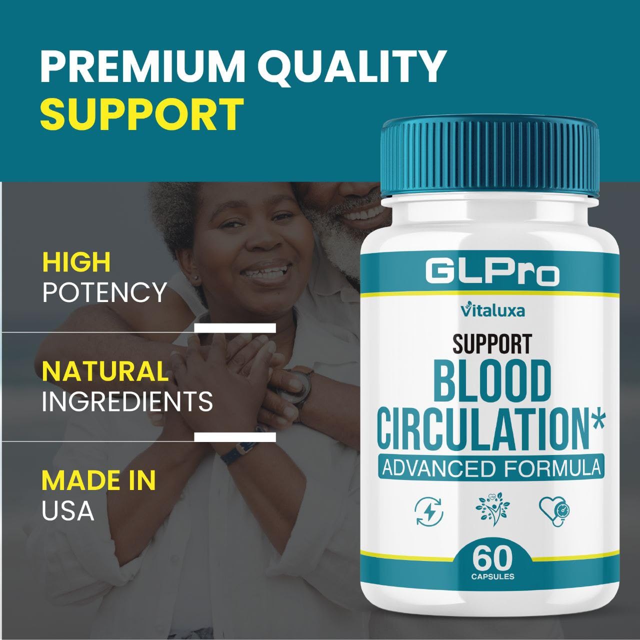 Vitaluxa GLPro presentación 120 cápsulas, formato práctico para uso continuo.
