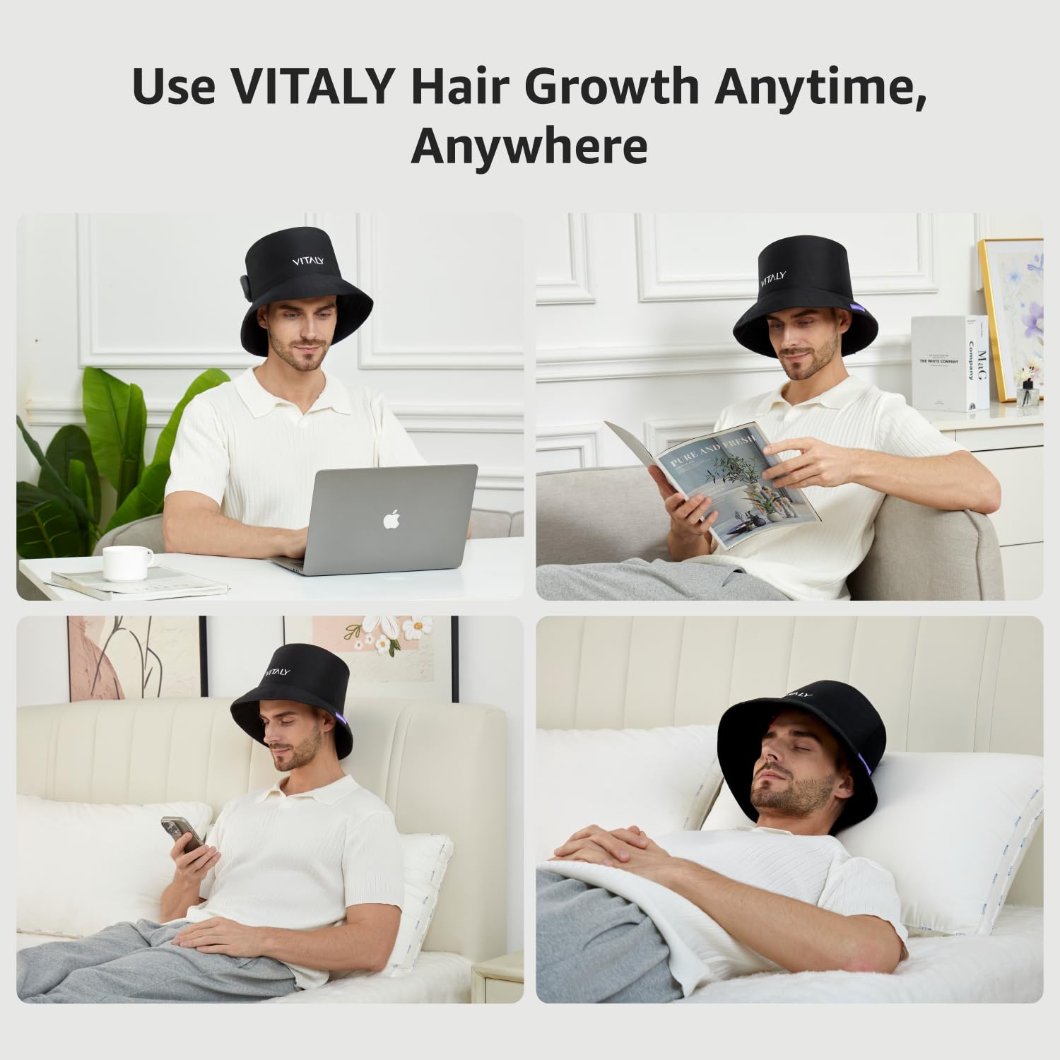VITALY gorro portátil y plegable para viaje con luz terapéutica