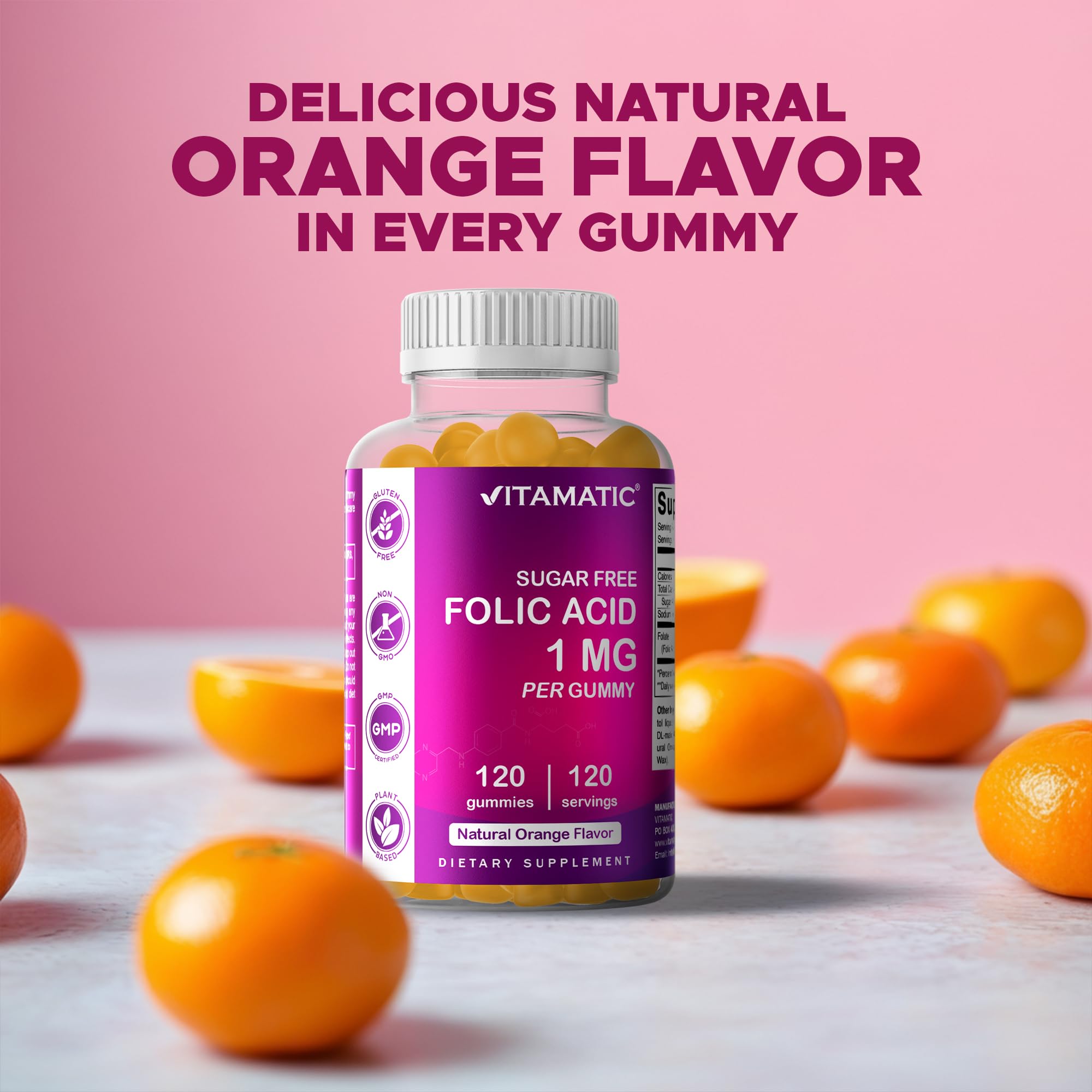 Cierre de tapa de Vitamatic acido folico, fácil de abrir y cerrar.