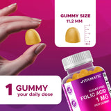 Etiqueta de Vitamatic acido folico, información clara y sin colorantes artificiales.
