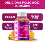 Textura suave de las gomitas Vitamatic acido folico para masticar fácilmente.