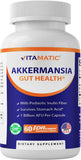 Vitamatic Akkermansia Muciniphila: cápsulas en botella para apoyo intestinal diario.
