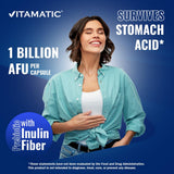 Vitamatic Akkermansia muciniphila etiqueta detallada, sin alérgenos ni aditivos.