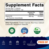 Vitamatic B1 cápsulas-120, fuente de energía derivada de nutrientes.