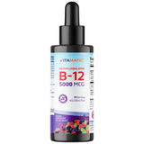 Vitamatic B12 líquido en botella con sabor baya para energía diaria