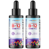 Vitamatic B12 líquido, botella con sabor a frambuesa, para uso diario
