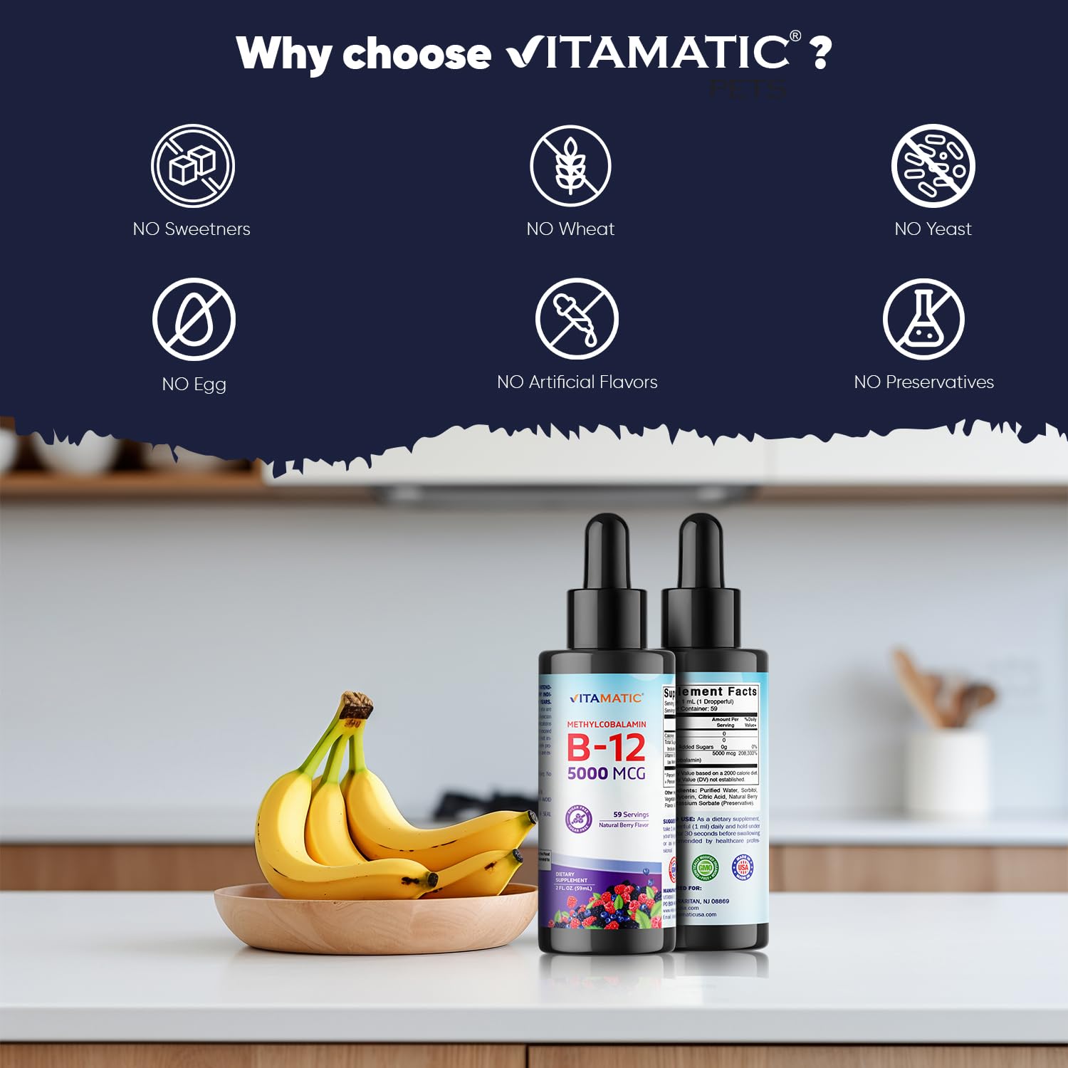 Vitamatic B12 líquido, fabricado en EE. UU. para calidad