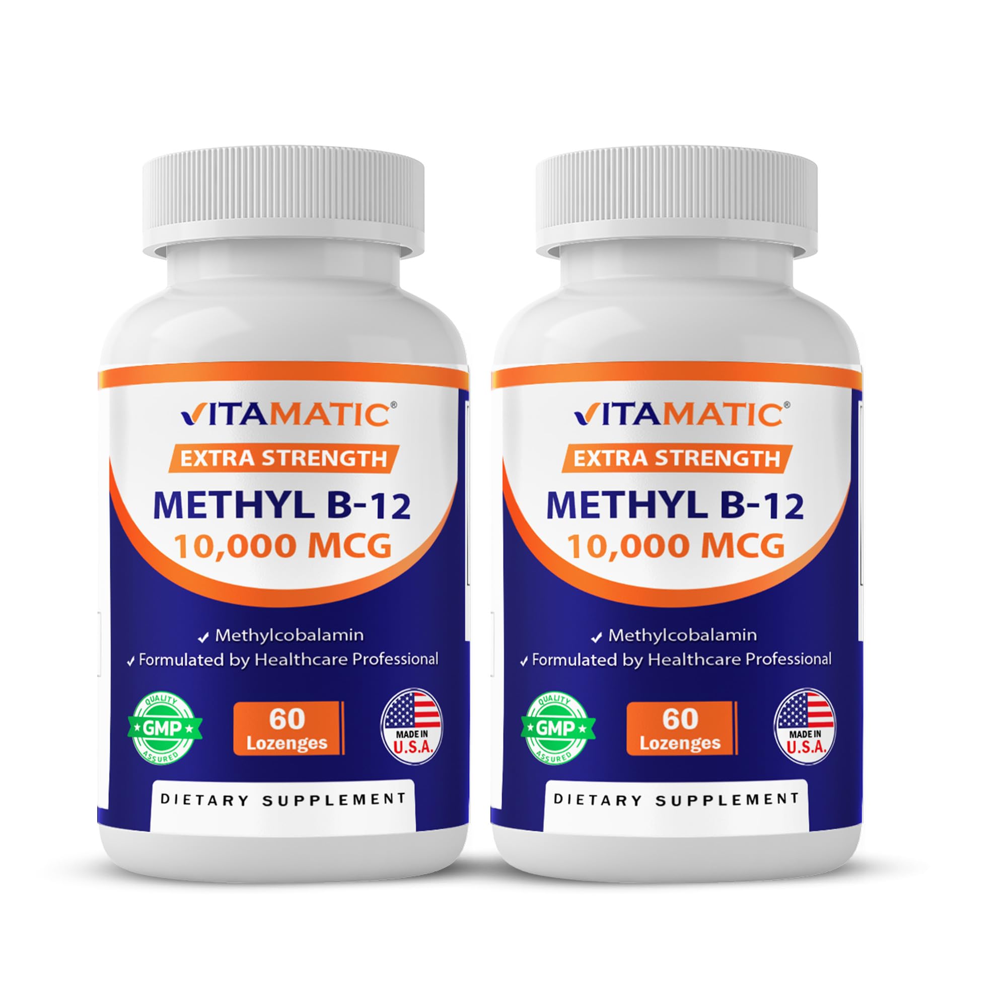 Vitamatic B12 Metilcobalamina, botella con 60 pastillas, apoyo al bienestar diario