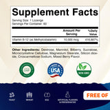 Vitamatic B12 Metilcobalamina, etiqueta nutricional visible, fórmula no transgénica y sin gluten