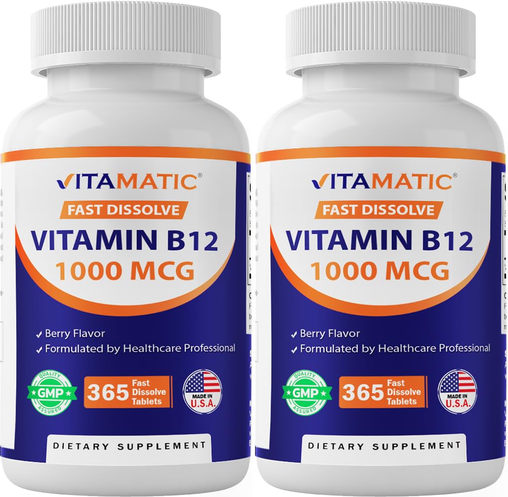 Vitamatic B12 tableta disolución rápida sabor baya para energía diaria