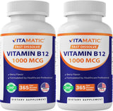 Vitamatic B12 tableta disolución rápida sabor baya para energía diaria