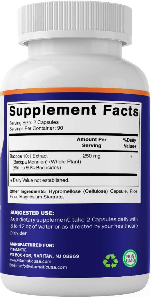 Ideal para quienes buscan apoyo herbal diario con Bacopa Monnieri