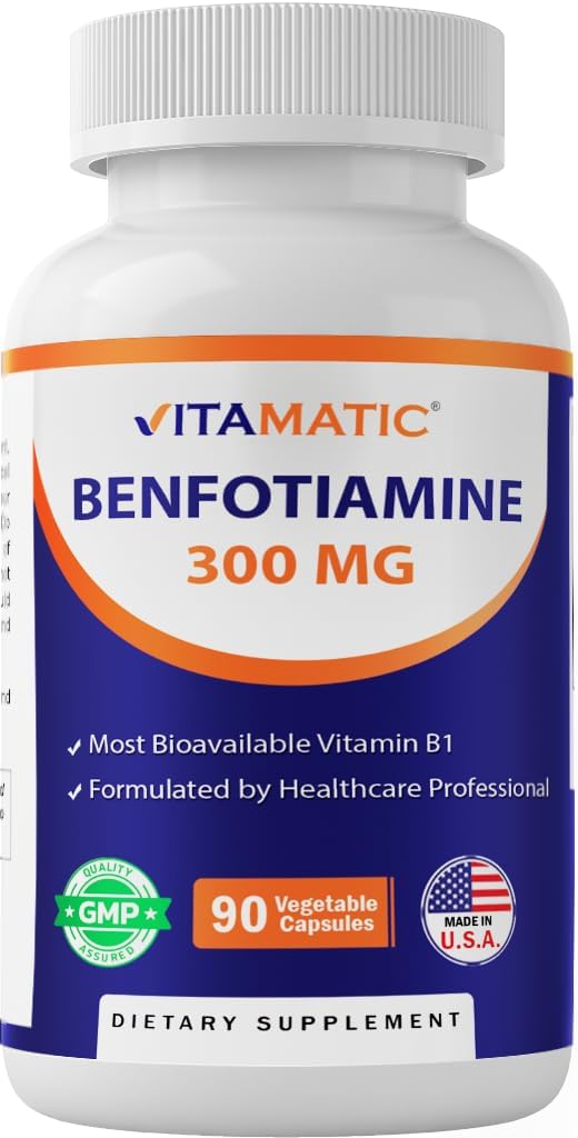 Vitamatic Benfotiamina 300 mg en botella para uso diario