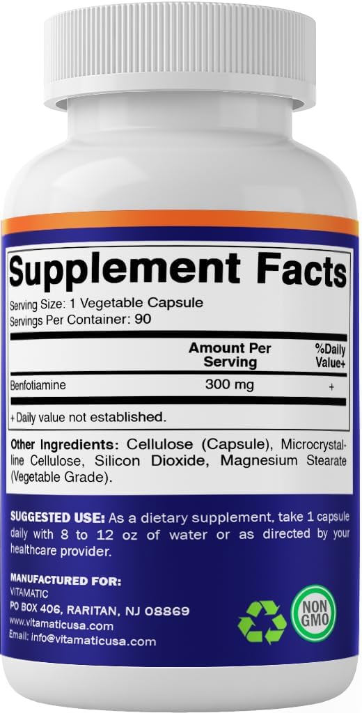 Opcion vegetariana con capsulas vegetales de Vitamatic Benfotiamina